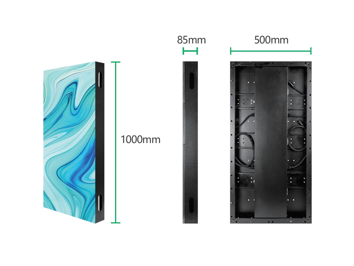 Floor LED Display Cabinet Dimensions