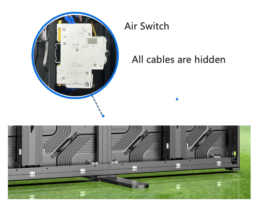 Concealed Wiring and Power Protection For Perimeter LED Display