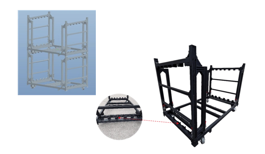 Stackable Transport Carts for Perimeter LED Screens